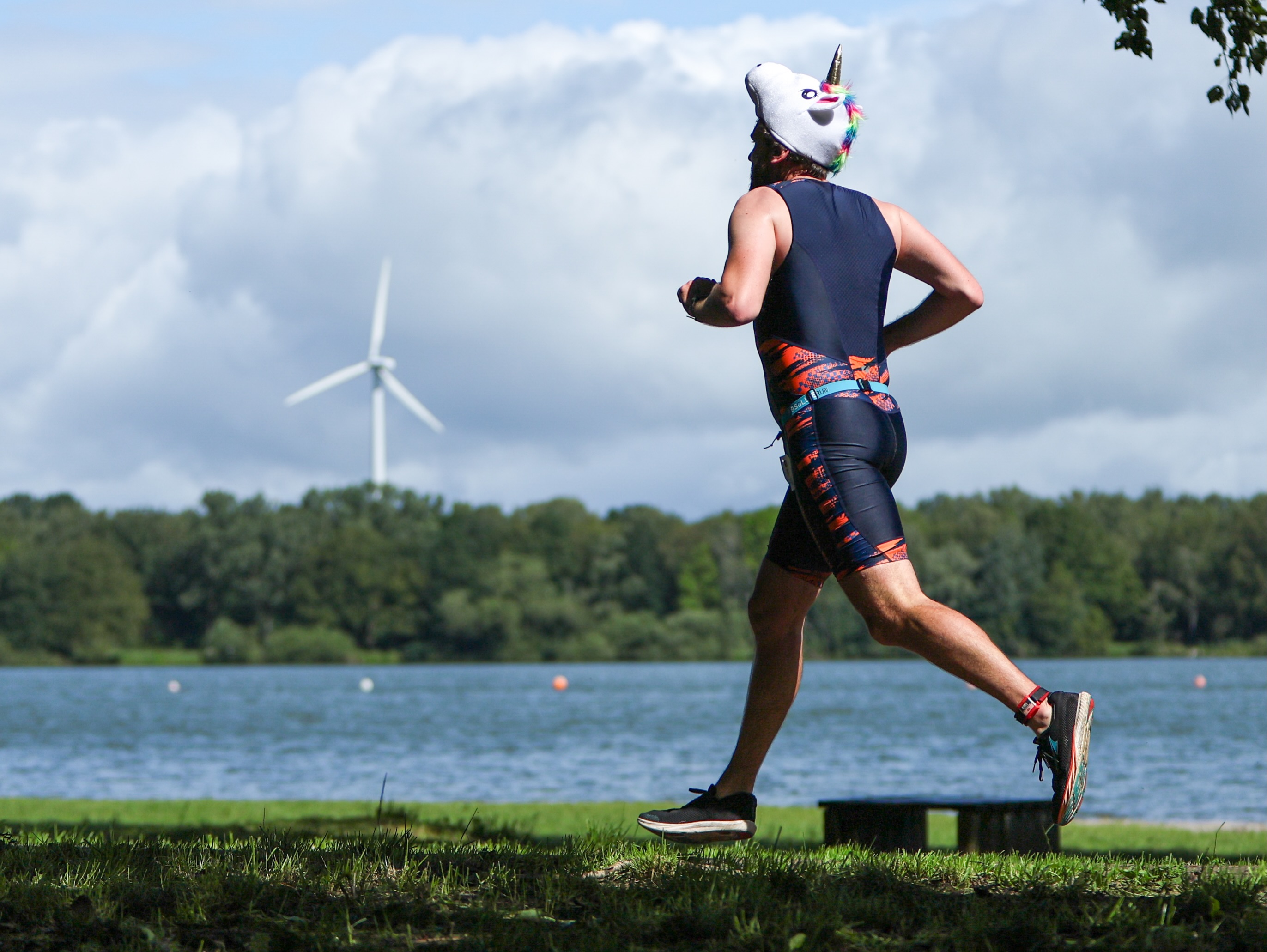 Athletin in voller Aktion